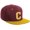 Burgundy Gold, White Gold, variant on Classic Snapback Hat Custom A to Z Initial Varsity Letters, Burgundy Gold Hat White Gold Letter O