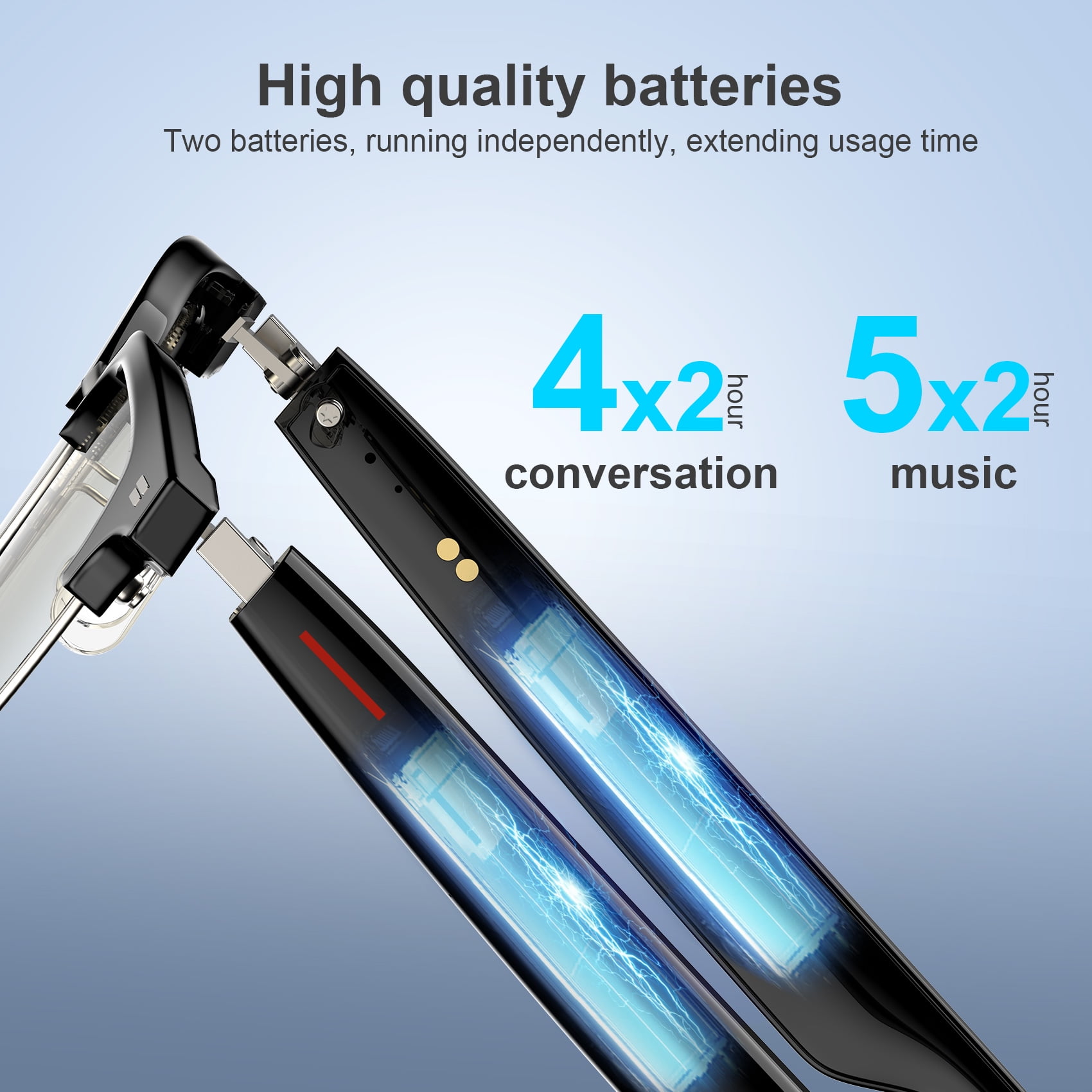 Blackview Smart Glasses Wireless Bluetooth Anti-blue Light Lens Outdoor Sports Hands-free Calling Music Eyeglasses