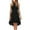 Black, variant on Women's Summer Casual Solid Halter Neck Button Chiffon Splice A-Line Dress - Sleeveless, Elegant & Stylish