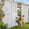 thumbnail image 3 of DONGPAI Outdoor Curtains for Patio Waterproof Blackout Privacy UV Resistant with Top and Bottom Grommet for Porch, Gazebo, Pergola, 100 x 96 Inches, White, 1 Panel, 3 of 9