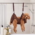 thumbnail image 6 of Cat Grooming Sling Hanging Restraint Bag Breathable Hands Free Suspended Support for Cats Small Dogs Bathing Nail Trimming Ear Cleaning Scratch Proof(Coffee-XS), 6 of 6