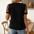 thumbnail image 7 of Zulora Women's Lace Sleeve Blouse Crew Neck Casual Elegant Office Work Top, 7 of 7