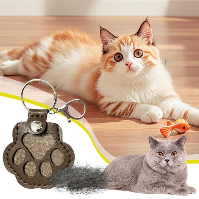 LSLJS Dog Storage Keychain Cute Leather Paw Keychain Pet Hair Keepsake Keyring Unique Memorial Collection Keychain Pet Memorial Gifts for Bag Purse Paw Key Storage Hooks