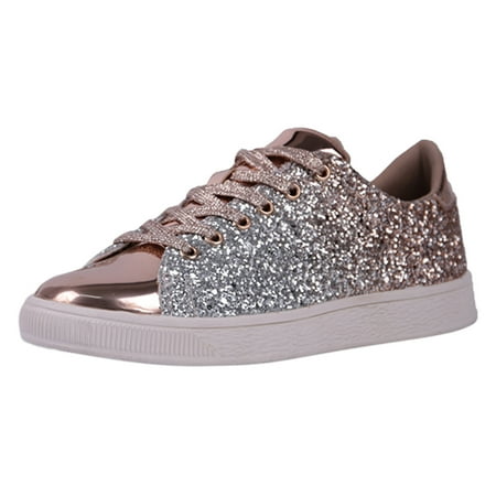 

MIASHUI Women s Flats Shoes Lace Up Board Shoes Colourful Sequins Fine Glitter Low Top Single Shoes Loafers Shoes Casual Shoes Gold 8.5