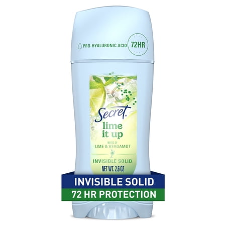 Secret Fresh Invisible Solid Antiperspirant & Deodorant for Women, Lime It Up, 2.6oz
