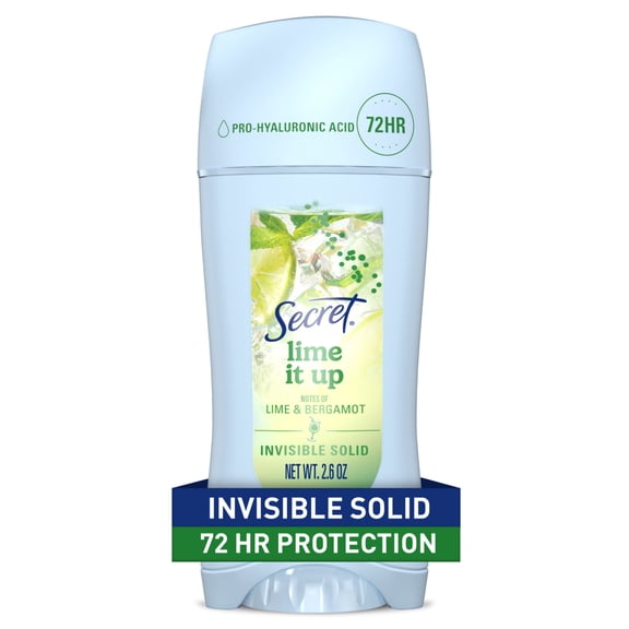 Secret Fresh Invisible Solid Antiperspirant & Deodorant for Women, Lime It Up, 2.6oz