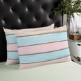 thumbnail image 4 of Pink Blue Striped Throw Pillow Cover 12 x 20 Inch Decorative Pillow Cover Vintage Shabby Chic Wood Grain Lumbar Pillowcase Seasonal Rectangle Cushion Case for Couch Sofa Bed Living Room, 4 of 7