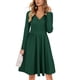 thumbnail image 2 of Vestido de cintura ajustada para mujer Vestido de manga larga con cuello en V para mujer Diseño de línea A drapeado ANGGREK  Otros, 2 of 5