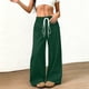 thumbnail image 1 of Pincandy Women's Solid Color Faux Suede Elastic Waist Wide Leg Pants - High Stretch Casual Loose Fit with Pockets, Perfect for Daily Wear & Weekend Getaways, 1 of 7