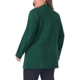 thumbnail image 4 of DARING DIVA Women's Plus Lapel Button with Pocket Jackets Long Blazer 3X Dark Green, 4 of 6