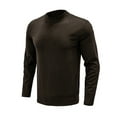 thumbnail image 4 of Grianlook Men Casual Solid Color Jumper Tops Crew Neck Knit Pullover Long Sleeve Knitted Sweaters Brown 2XL, 4 of 5