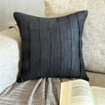 thumbnail image 2 of The HomeCentric Chair Cushion Cover Decorative Pillow Covers Pack of 2 24x24 inch (60x60 cm) Black Suede Throw Pillow Covers Handmade Pillow Covers Solid Pillow Shams Pillow Shams - Black Love Tune, 2 of 12