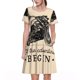 thumbnail image 1 of Balery Let The Adventure Begin Vestidos sueltos de manga corta para mujer, vestidos de verano 2025, vestidos casuales de corte A con vuelo., 1 of 6