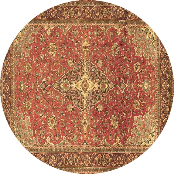 Ahgly Company Indoor Round Persian Brown Traditional Area Rugs, 6' Round
