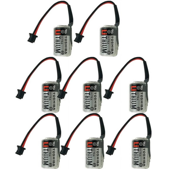 8 Pcs 1000mAh JZSP-BA01 ER3V/3.6V Non-Rechargeable PLC Lithium Battery with Plug for Toshiba PLC Battery