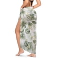 thumbnail image 2 of Yuyamidu Tropical Leaves Sarong Cover Up Chiffon Swimsuit Swimwear Coverup Soft Bikini Beach Swimsuit Coverup Lightweight Long Bikini Wraps, 2 of 7