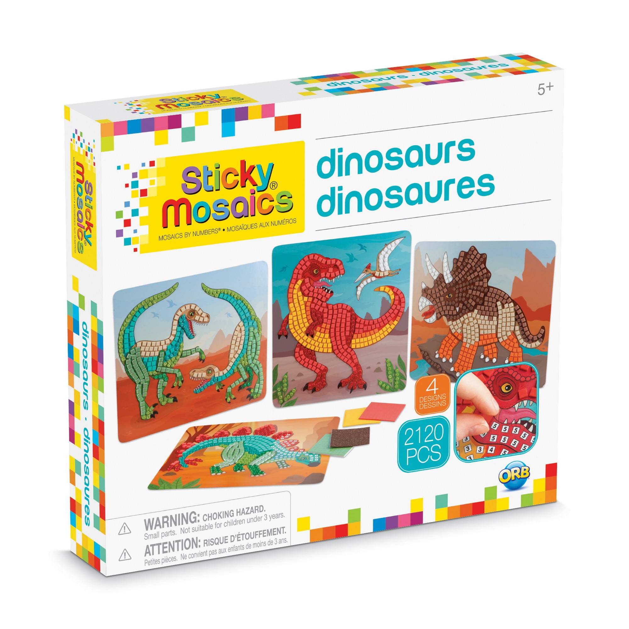 Sticky Mosaics Dinosaurs Design Mosaic Craft by Numbers Kit 2120