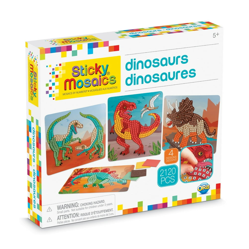Sticky Mosaics Dinosaurs Design Mosaic Craft By Numbers Kit 2120