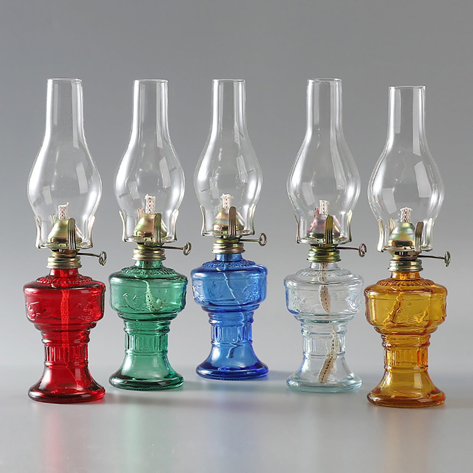 2Pack Indoor Oil Lamp Vintage Glass Oil Lamp Lamp Classic Kerosene Lamp Home Emergency Lighting Oil Lamp With Adjustable Fire Core Lightingation Lighting Room Oil Lamp Night Lights