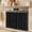 Black, Charcoal, Obsidian, Onyx, variant on Teal Blue Halloween Oven Skirt for Farmhouse Kitchen Décor, Checkered Bat Bow Oven Curtain Tie Top Decorative Stove Skirt, Cabinet Dish Washer Curtains with 8 Ribbon Ties 30"x21.5"