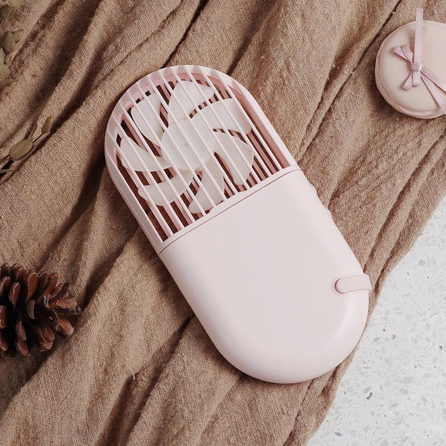 Mini ventilador de mano portátil, ventilador de de escritorio de 2 velocidades de conmutación para mujeres, oficina, hogar, viajes Rosado perfecl Ventilador de escritorio USB de sobremesa