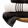 thumbnail image 4 of Dana 6 Piece Soft Egyptian  Cotton Towel Set Stripes Black White, 4 of 7