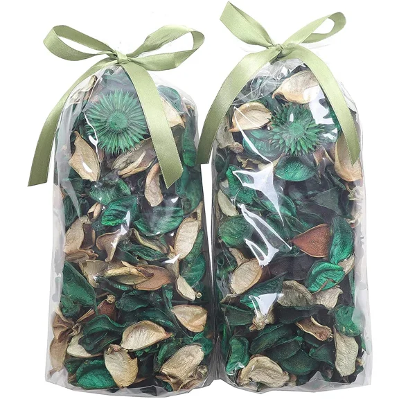 Two Bags Of Green Scent Sachet Dried Flower Potpourri 8.4 Oz