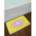 thumbnail image 2 of Fish Scale Bath Mat, Round Wreath Composition in Rainbow Colors Concentric Japanese Wave Scale Design, Plush Bathroom Decor Mat with Non Slip Backing, 29.5" X 17.5", Multicolor, by Ambesonne, 2 of 2