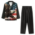 thumbnail image 2 of SEANATIVE American Flag Pajamas Men Size Small Eagle Big and Tall Pajamas for Men 2 Piece Jogger Outfits Long Sleeve Pj Loungewear Tops and Pants Set with Pockets,4 of July, 2 of 6