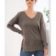 thumbnail image 4 of Suéter De Punto Informal Para Mujer, Suéter De Punto, Suéter Con Puños Acanalados, Cuello En V Con Abertura Lateral Cómoda Para La Escuela Para La Calle Para Dama ANGGREK Otros, 4 of 7