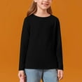 thumbnail image 7 of Cheap Long Sleeve Kids Shirts Girls Crew Neck Tshirt Solid Color Blouse Plus Size Shirts Dressy Casual, 7 of 7