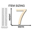 thumbnail image 2 of Unfinished Wood Arial Number 7 Shape - Craft - up to 46" DIY 30" / 1/2", 2 of 3