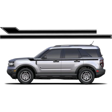 Retro Hockey Side Stripe Kit Vinyl Decals Compatible with and Fits Ford Bronco Sport 2021  - Set of Two