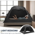 thumbnail image 3 of Bed Tent for Twin Size Bed, 3-Door Canopy with 80% Blackout & Breathable Mesh, Portable Private Sleeping Tent for Adults, Kids - Easy Setup Bedroom Privacy & Nap Space (Black), 3 of 12