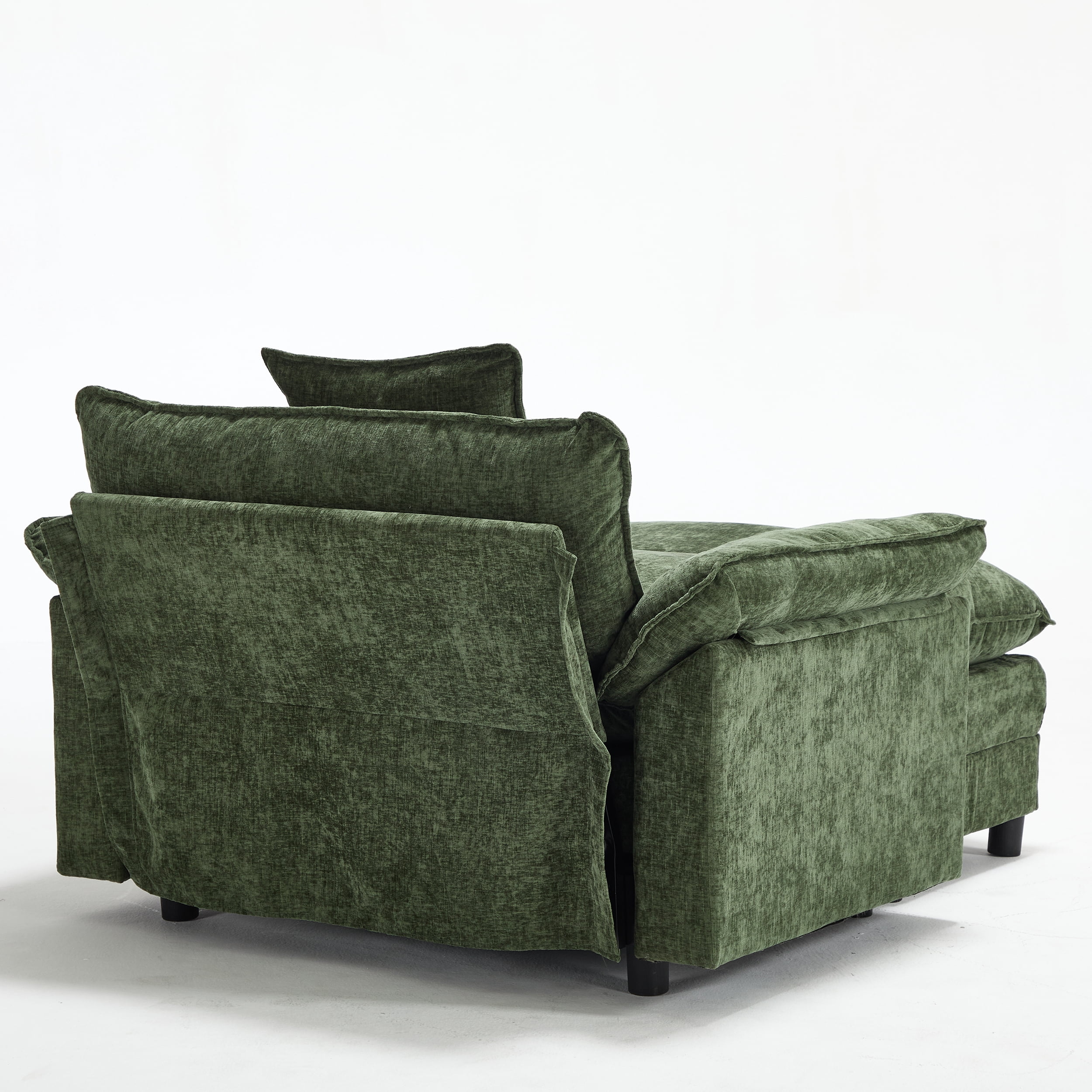 44.5" Accent Chair with Ottoman Club Chair Chenille Upholstered Armchair