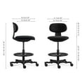 thumbnail image 5 of Cubespace Drafting Chair Tall Office Chair Ergonomic Standing Desk Chair with Adjustable Height Back Support and Foot Ring for Computer, Studio, Workshop, Classroom, Lab, Counter, Black (Black), 5 of 5