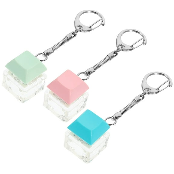 Tineasur  Keyboard Shaped Keychain Pendant Acrylic Metal Cute Keychain Pendants 3pcs 3.5×1×0.8in