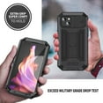 thumbnail image 5 of Heavy Duty Rugged Case for iPhone 15 with Camera Lens Sliding Kickstand, Triple-Layer Military Grade Metal Frame Shockproof Cover with Screen Protector Dustproof Protective Case,Black, 5 of 7