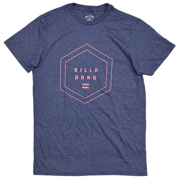 Billabong Men's Trademark Logo Premium Tee T-Shirt in Blue Heather (Medium, Blue Heather)