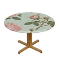 thumbnail image 3 of nygtbtfer Elastic Edged Round Fitted Watercolor Rose Floral Table Cloth Cover for Indoor Outdoor Kitchen Party, Wipeable Tablecloth 31-35, 3 of 8