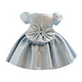 thumbnail image 2 of HUANBAI Girl Bowknot Tutu Dress For Kids Baby Wedding Bridesmaid Birthday Party Pageant Baptism Dresses Sundress for Kids 18-24 Months, 2 of 6