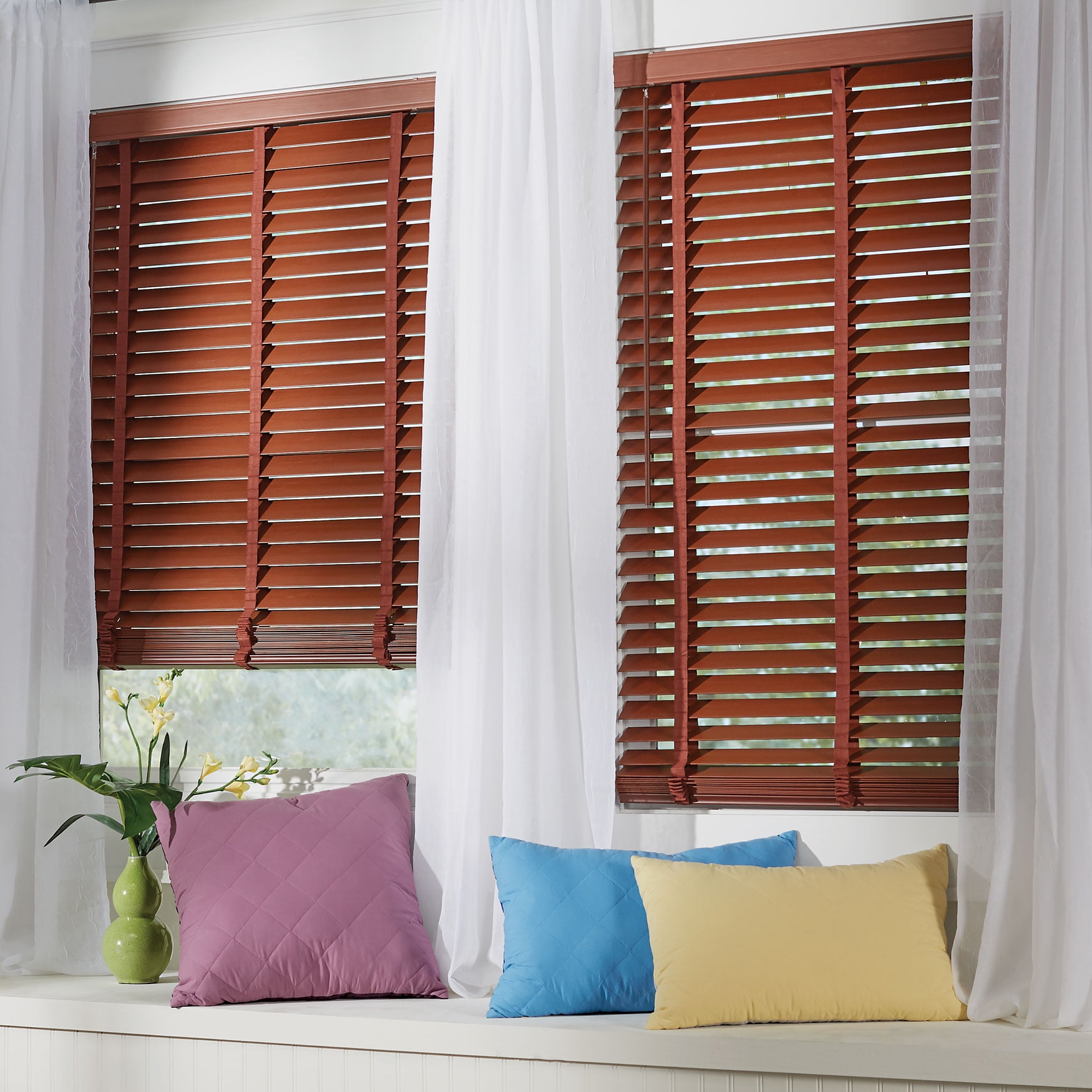 BrylaneHome 2" Faux Wood Cordless Blind - Walmart.com - Walmart.com
