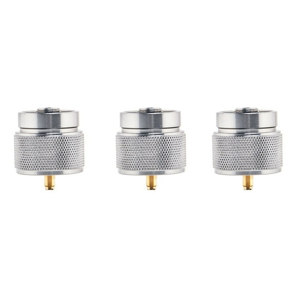 3X Camping Stove Adapter 1LB Propane Small Tank Input and A Lindal Valve EN417 Output Cylinder LPG Canister Convert