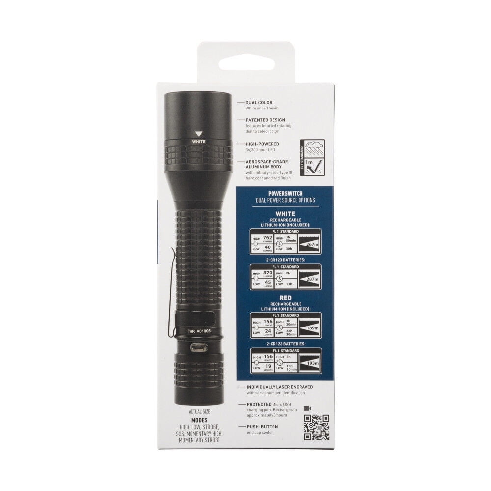 Nite Ize Inova T8RA PowerSwitch Rechargeable Dual Color LED Flashlight