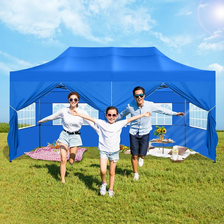 SANOPY Canopy 10' x 20' Pop Up Canopy Tent Heavy Duty Waterproof Adjustable  Commercial Instant Canopy Outdoor Party Canopy with 6 Removable Sidewalls,  Carry Bag, 4 Sandbags, Gray 