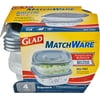 Glad Food Storage Containters - Glad MatchWare Square Containers - Two 25 Ounce - Two 42 Ounce
