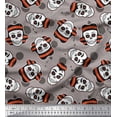 thumbnail image 1 of Soimoi Cotton Voile Fabric Brush Stroke & Skull Halloween Print Sewing Fabric Yard 56 Inch Wide, 1 of 1
