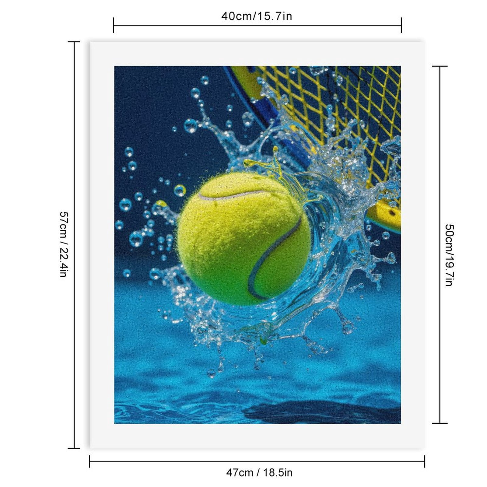 Paint by Numbers Kit for Adults, Tennis Ball Splash Action Motion Paint by Numbers, Easy Paint by Numbers Kit for Adults Beginner, DIY Adult Paint by Number Kits on Canvas, Home Decor