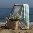 thumbnail image 2 of Linum Home 100% Turkish Cotton Patara Monogrammed Striped Pestemal Beach Towel, 2 of 2