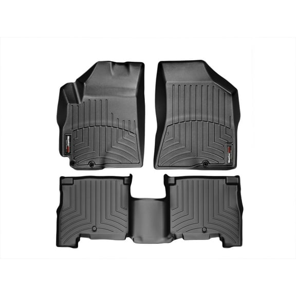 WeatherTech Custom Fit FloorLiners compatible with 2010-2012 Hyundai Santa Fe - 1st & 2nd Row, Black